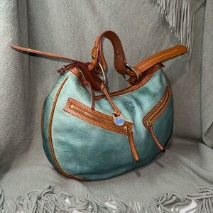 Dooney & Bourke Teal Pebbled Leather Hobo